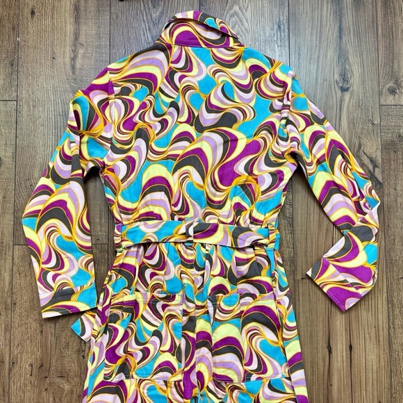 NWT Lucy & Yak Maggie Pastel Wide Leg Jumpsuit 1970s Style Sz 6 S/M - Picture 8 of 8